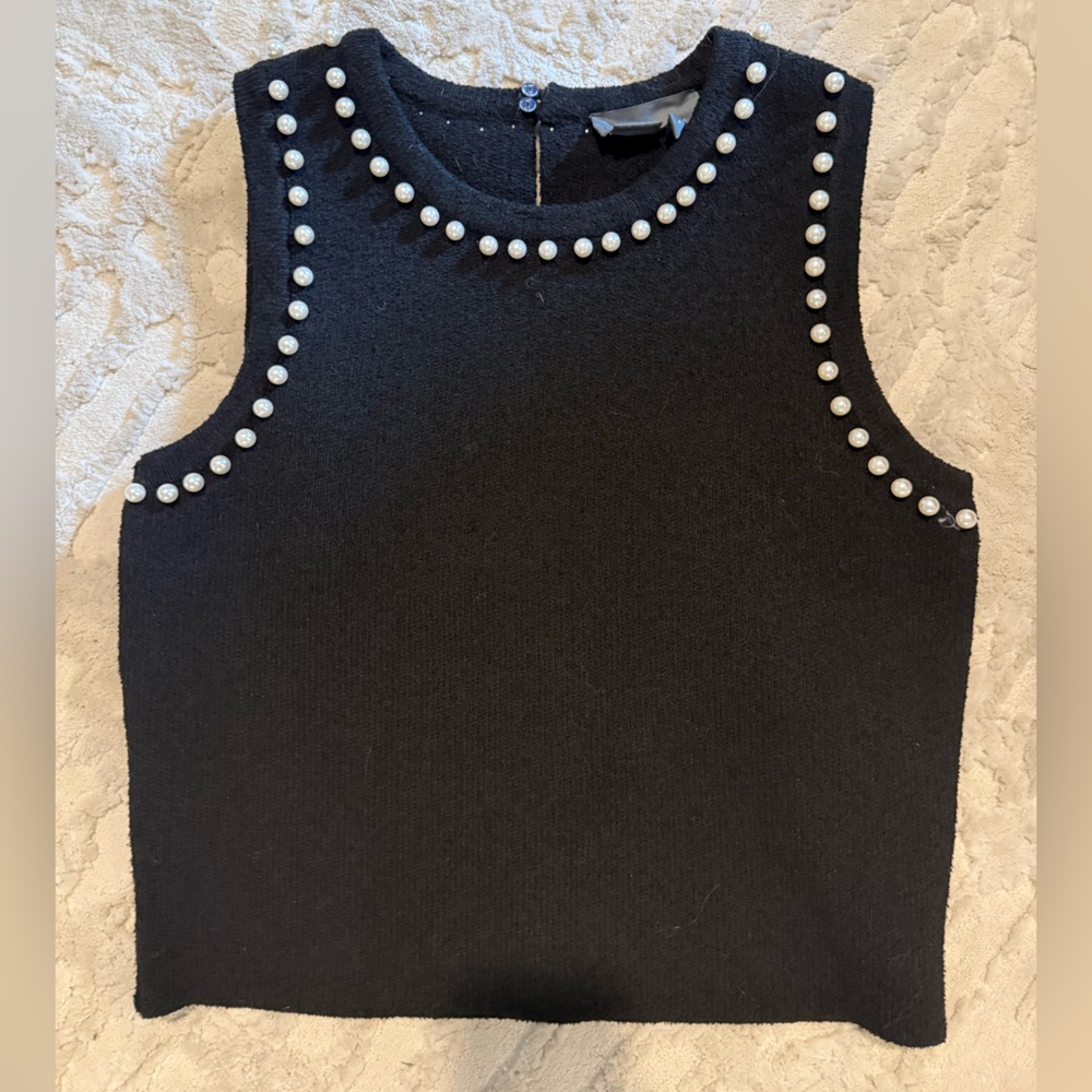 Anthropologie Black Textured Top